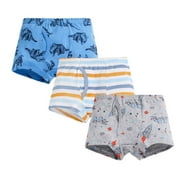 Ketyyh-chn99 Boys' Underwear Cotton Boxer Briefs Little Boys Boxer Briefs Dinosaur Truck Toddler Kids Underwear Pack of 3 for 7-8 Years,Blue